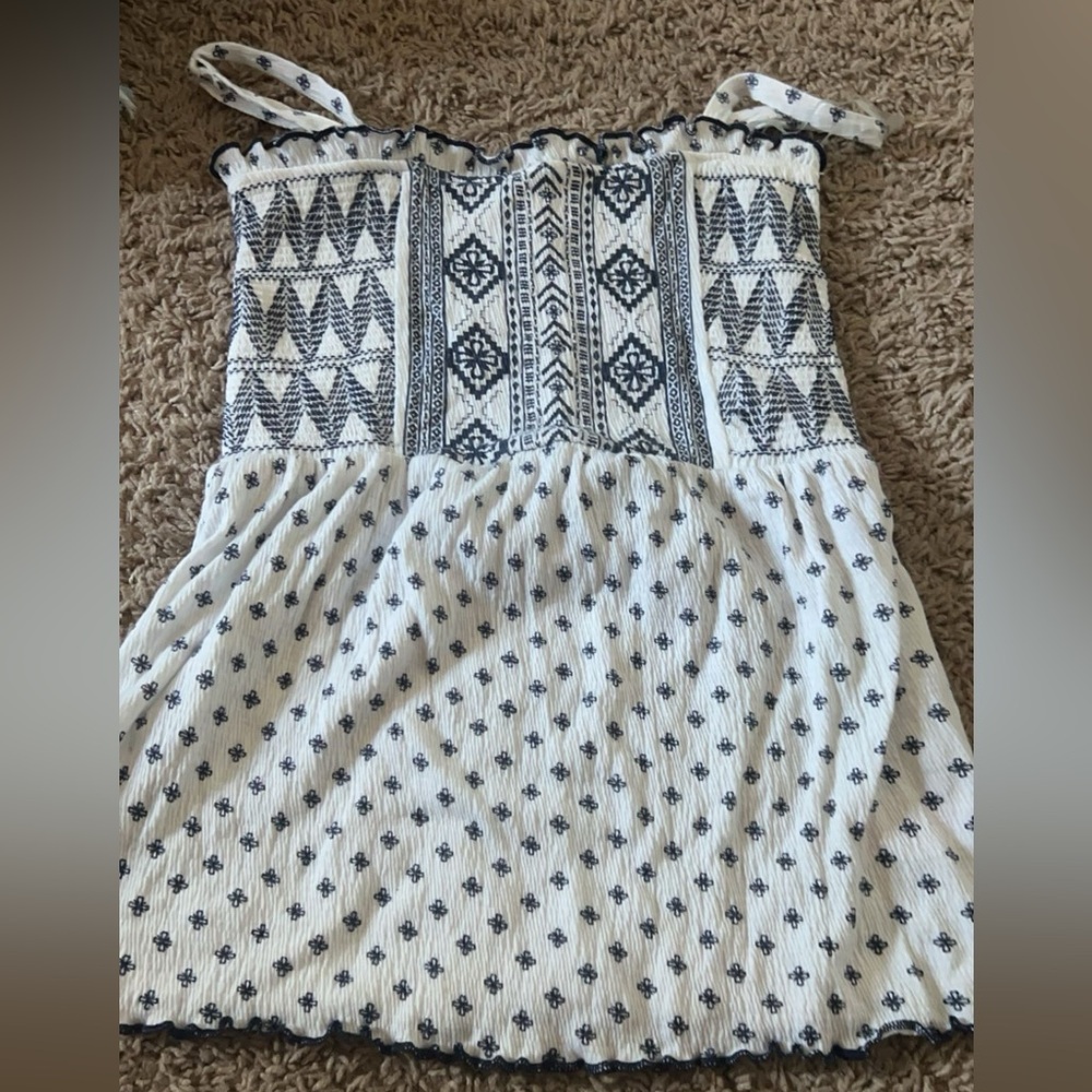 Blue and white tank top